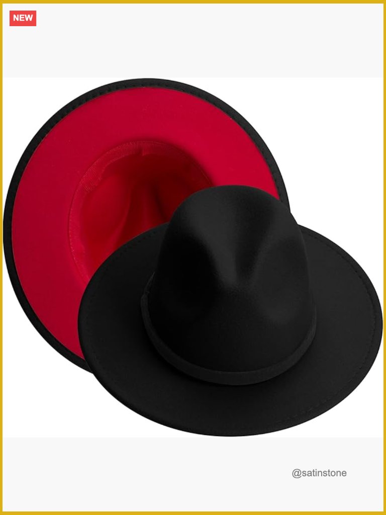 Wide Brim Fedora Hat With Adjustable Drawstring - Unisex